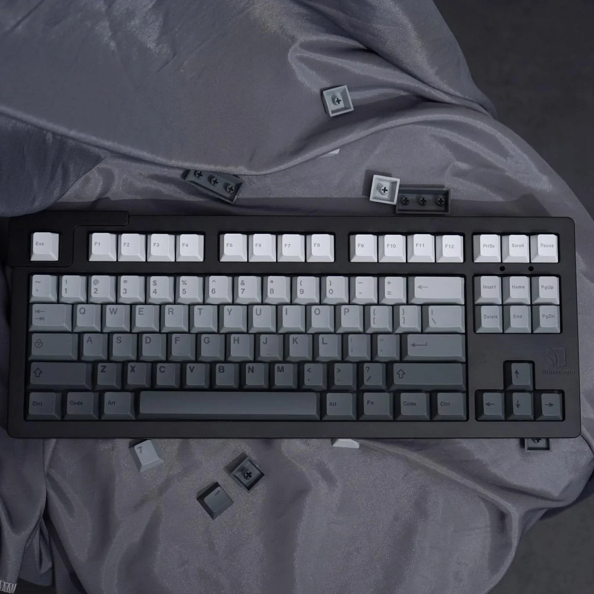 Gradient szare nasadki klawiszy Cherry Profile Dye Sub PBT zestaw 125 klawiszy do 61/87/104/108 Cherry MX klawiatura mechaniczna