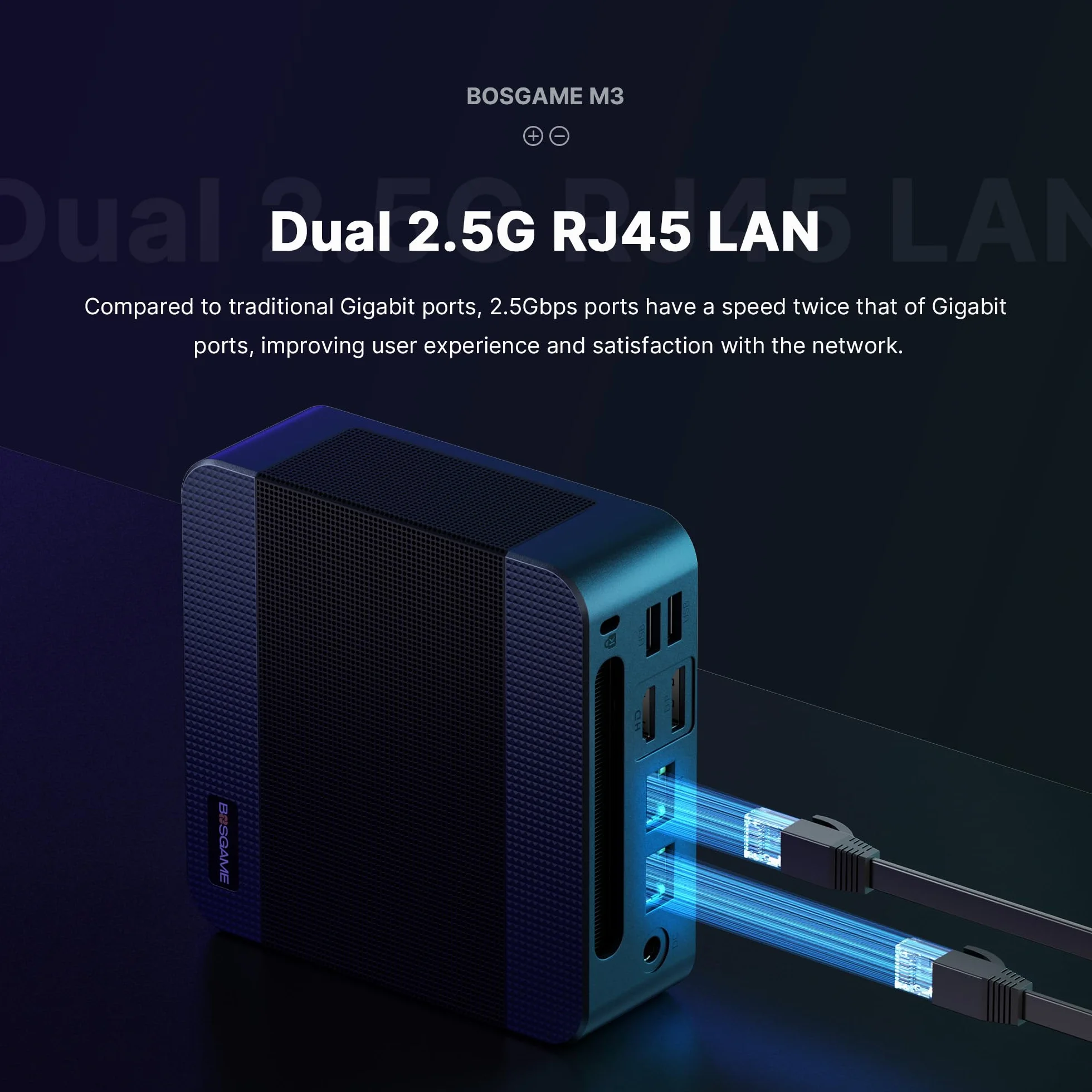 BOSGAME M3 Mini PC Intel Core Ultra 7 155H 64GB DDR5 2TB PCIe4.0 SSD Windows 11 Pro