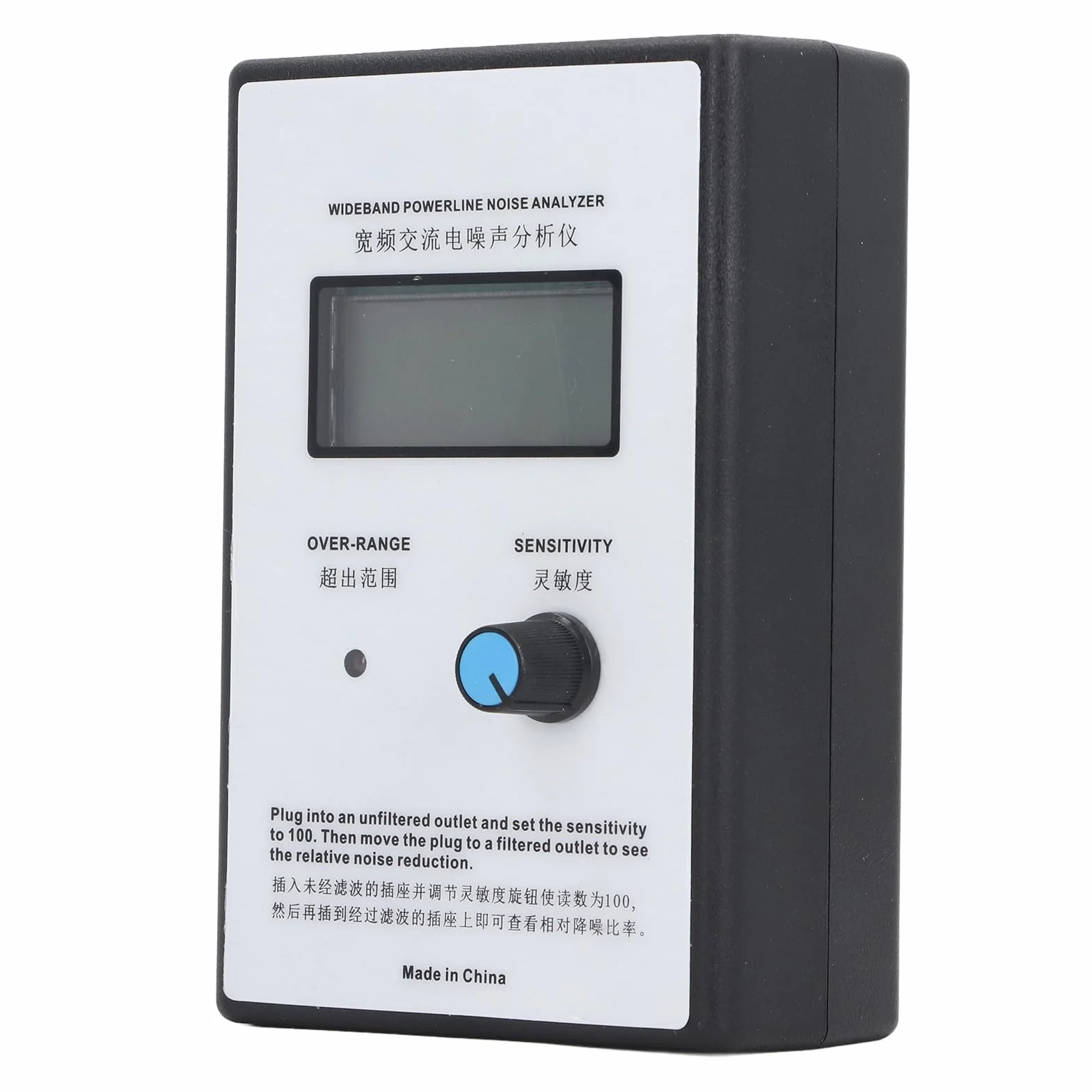 Analizator szumów w sieci miernik tętnienia wyświetlacz cyfrowy LCD Tester szumów Powerline szerokopasmowy analizator szumów AC EMI (wtyczka UE