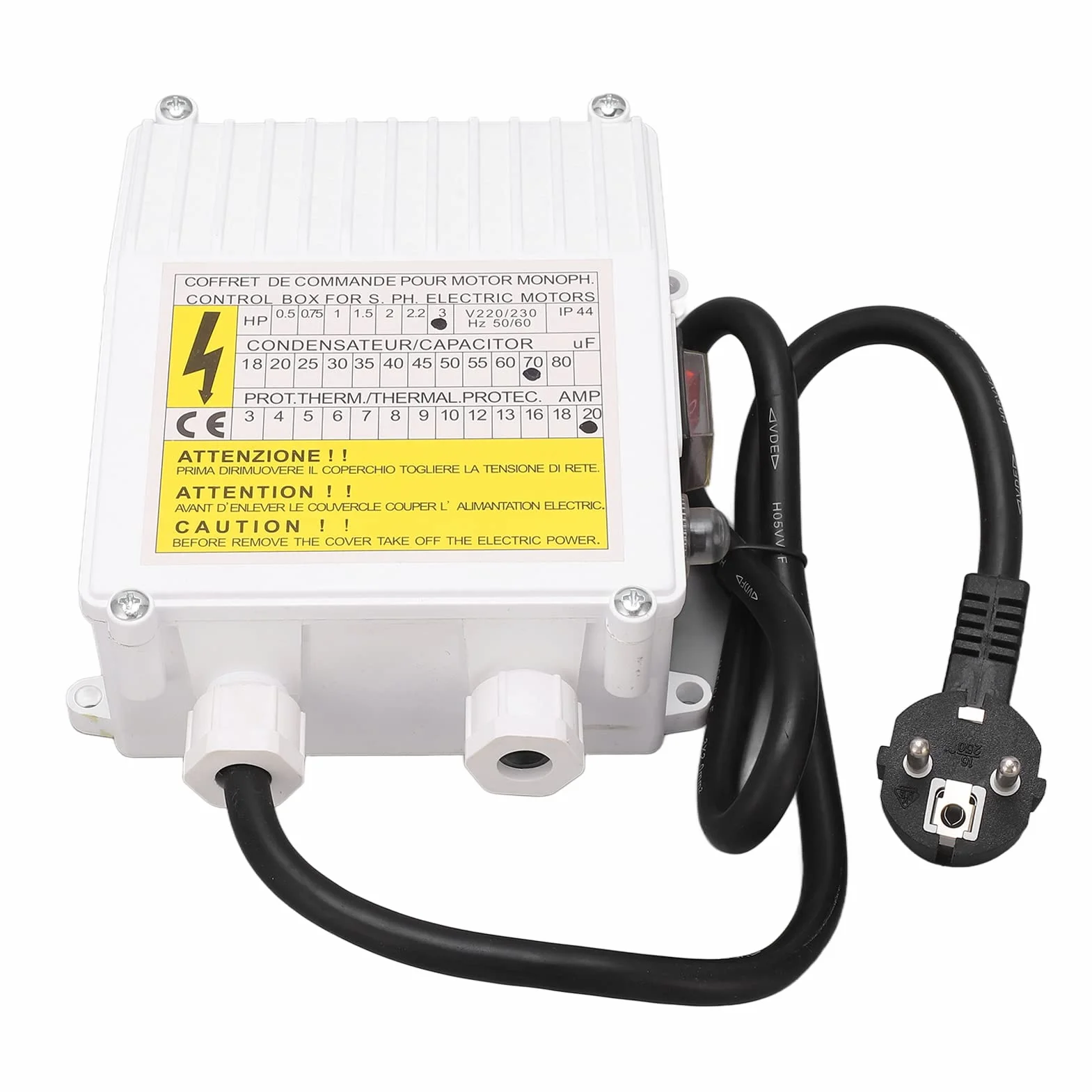 Zerodis Kontrola Sterowania Pompy Głębinowej Robusa - 2,2 KW 3,0 - Brakuje Odporności na Pompy Nurkowe 70UF 20A (Wtyczka UE 220V)
