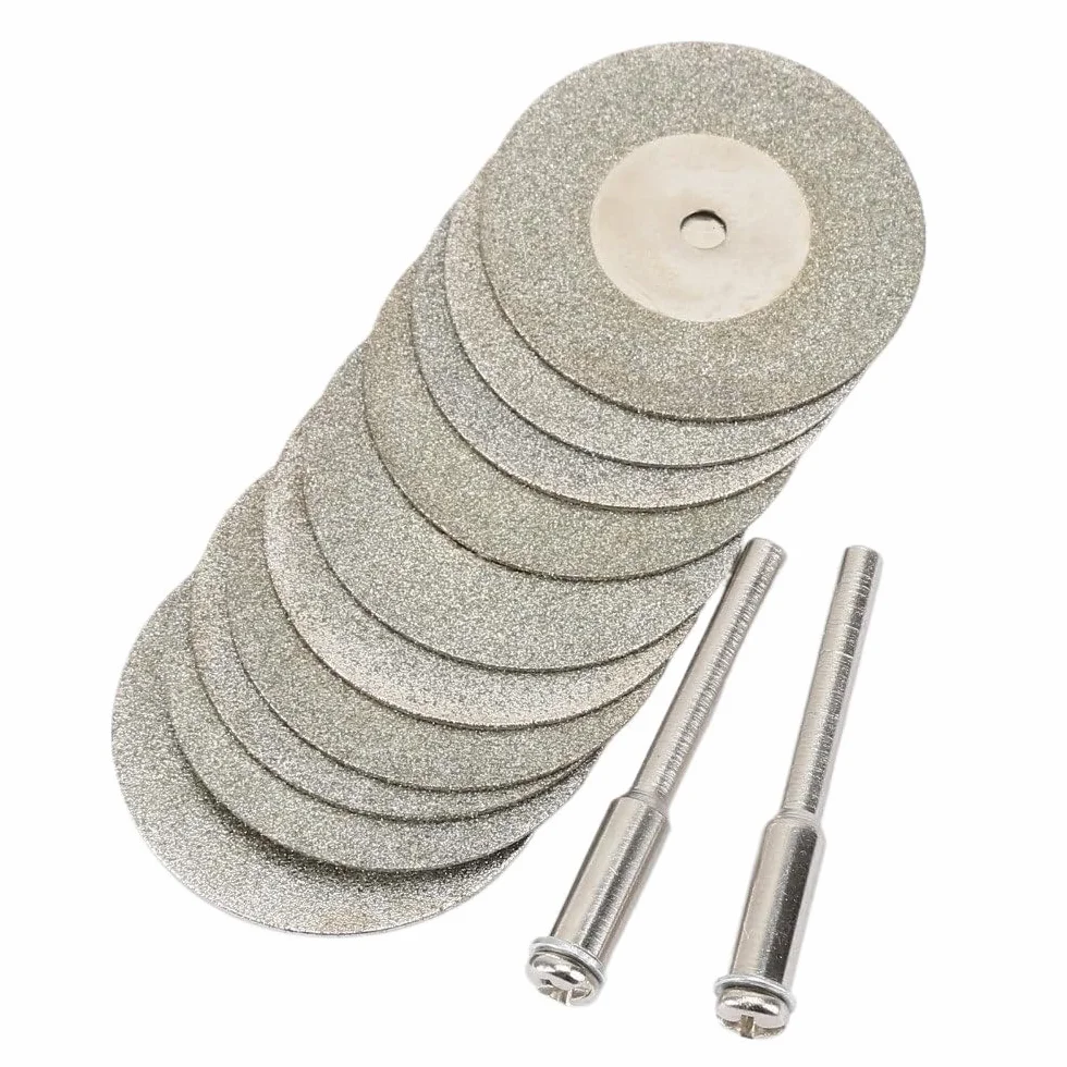 Diamentowe brzeszczoty do pił, 10 szt. mini brzeszczotów do piły tnącej + 2 trzpienia łączącego, 30 mm brzeszczot wiertarki obrotowej
