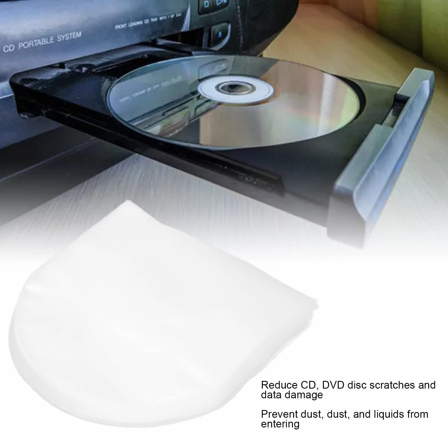 Antystatyczne Przezroczyste Plastikowe Rękawy CD DVD 5-calowe