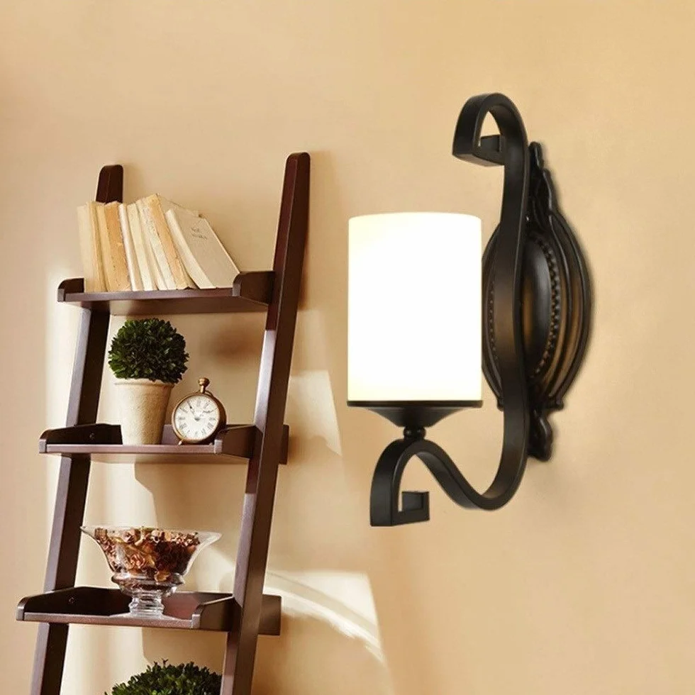 E27 miedziana dekoracyjna lampa ścienna kryształowa osłona przycisk lampa ścienna retro lampa do salonu sypialni stolik nocny ganek oświetlenie korytarza styl eur