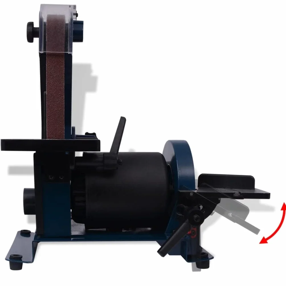 Szlifierka taśmowa, 300 W, talerz szlifierski 127 mm, 3000 obr./min, 760 x 25 mm, obracany blat roboczy 0-45 stopni, do renowacji drewna, metalu, praca bez wibracji