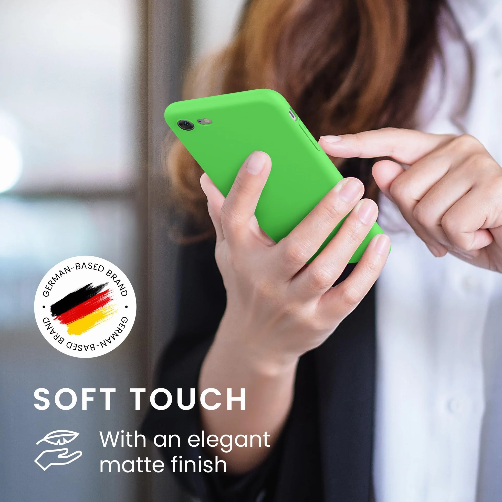 kwmobile Etui do Apple iPhone SE 2022/2020/8/7 Zielony matowy limonkowy