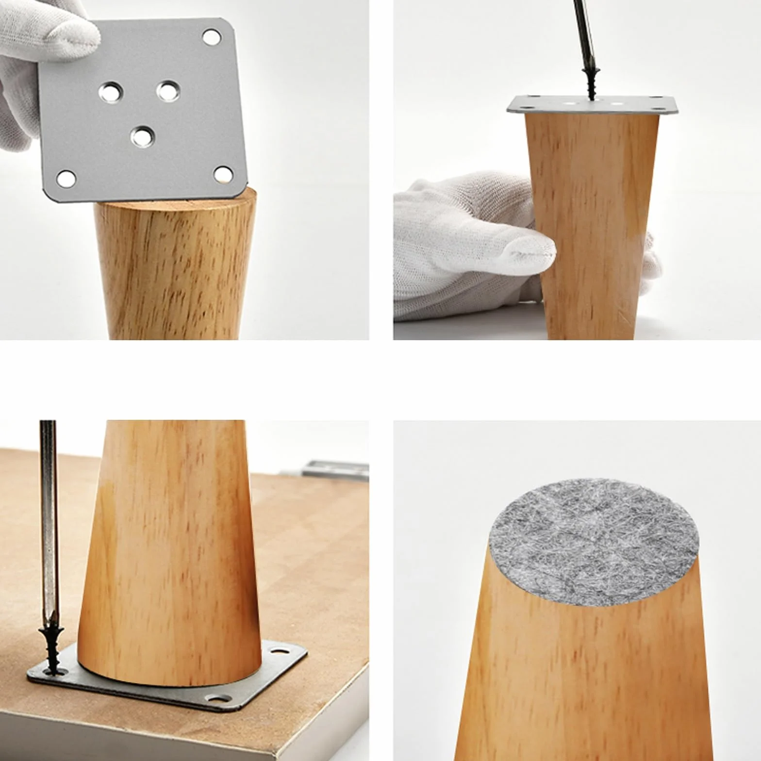 Nogi meblowe z naturalnego litego drewna, 60 cm, okrągłe, niedokończone, wymienne nogi ze śrubami montażowymi, do ramy łóżka i listwy środkowej, trwałe i stylowe podparcie
