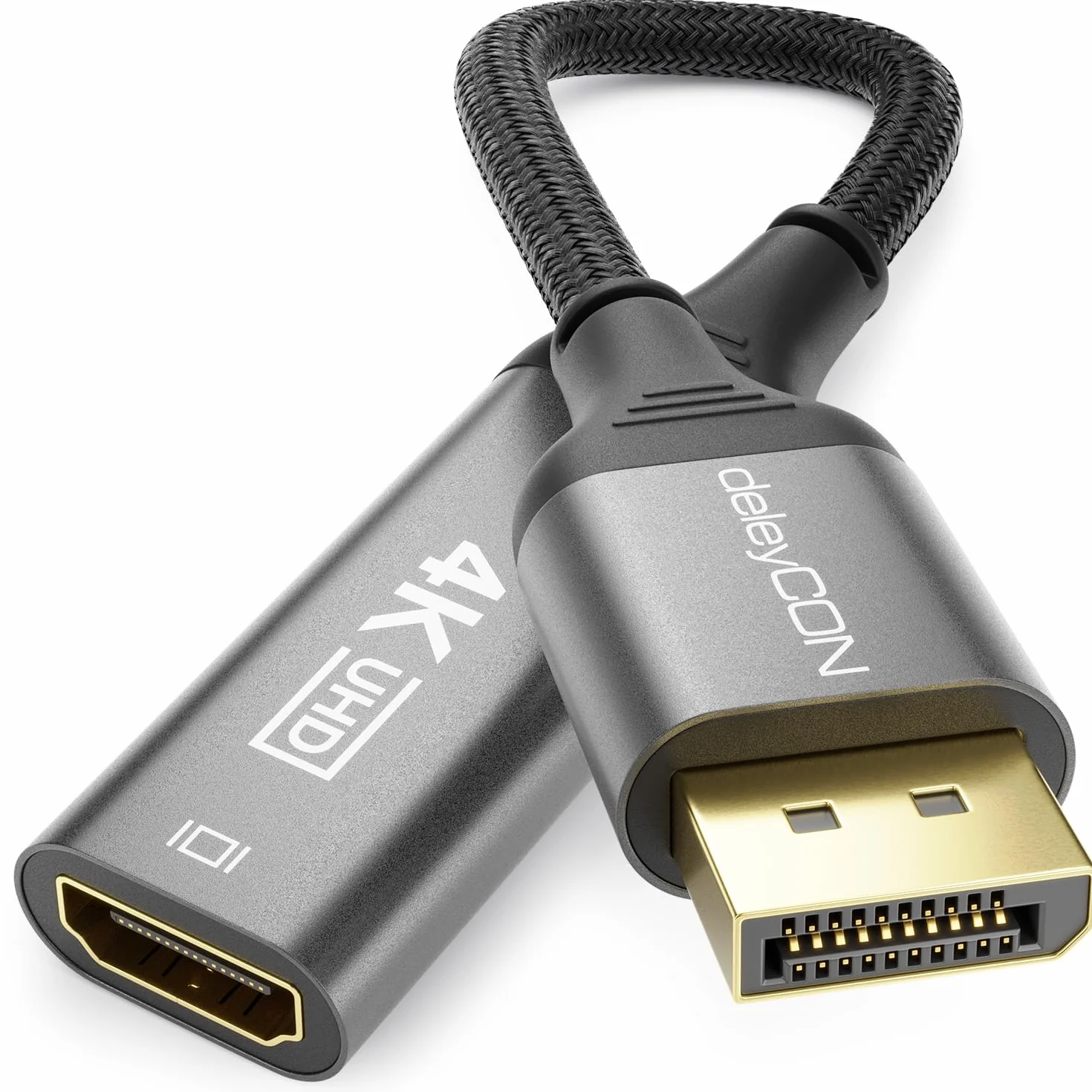deleyCON Adapter 4K DisplayPort do HDMI 4K 60Hz 1080P WQHD 165Hz