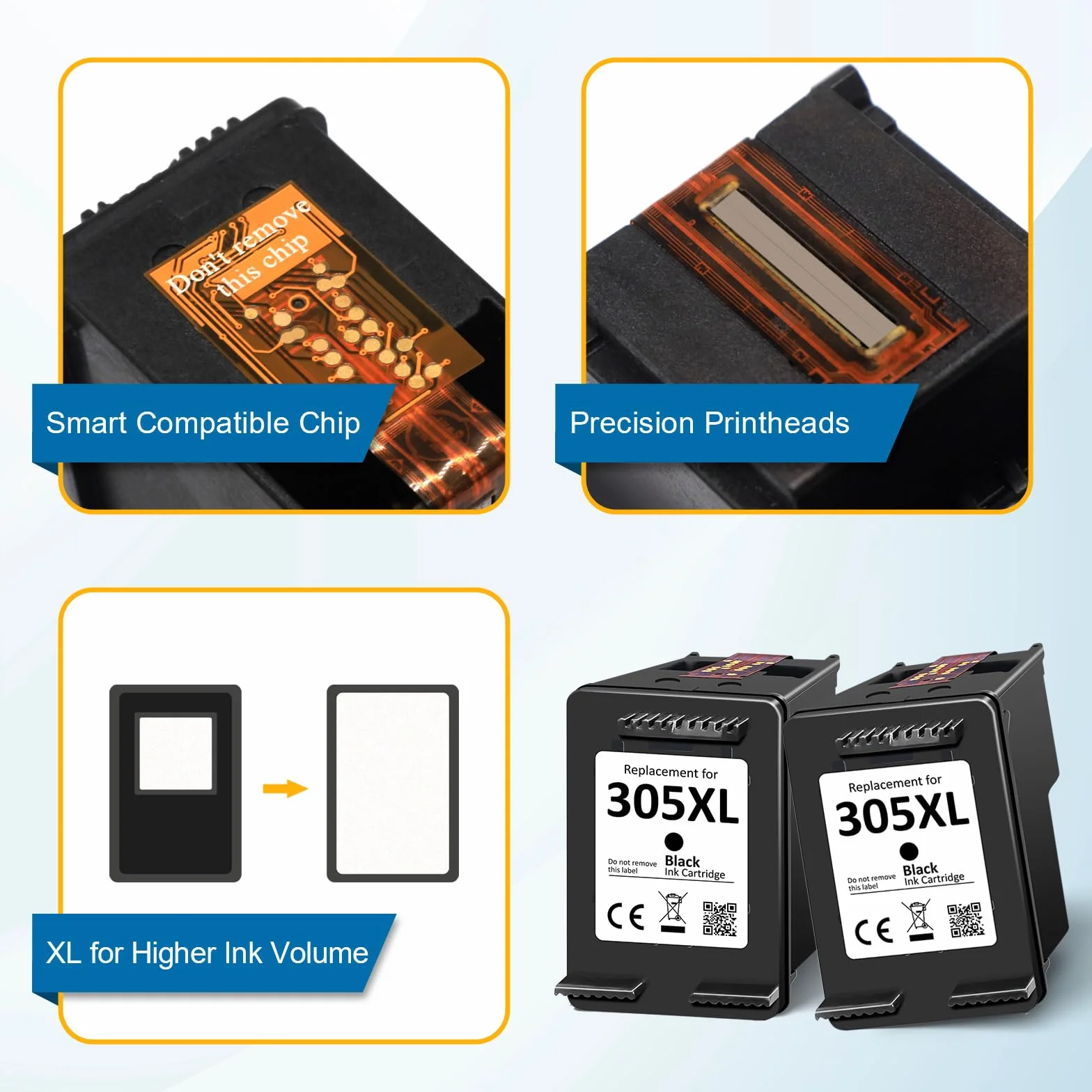 305XL wkłady do drukarki HP 305 zamiennik do HP 305 wkłady do drukarek HP DeskJet 2710e 2820 2821 2821e 4110e Deskjet Plus 4100 4200 4220 4220e Envy 6000 6010e 6020e Envy Pro 66020e 400 6 6 420 (2
