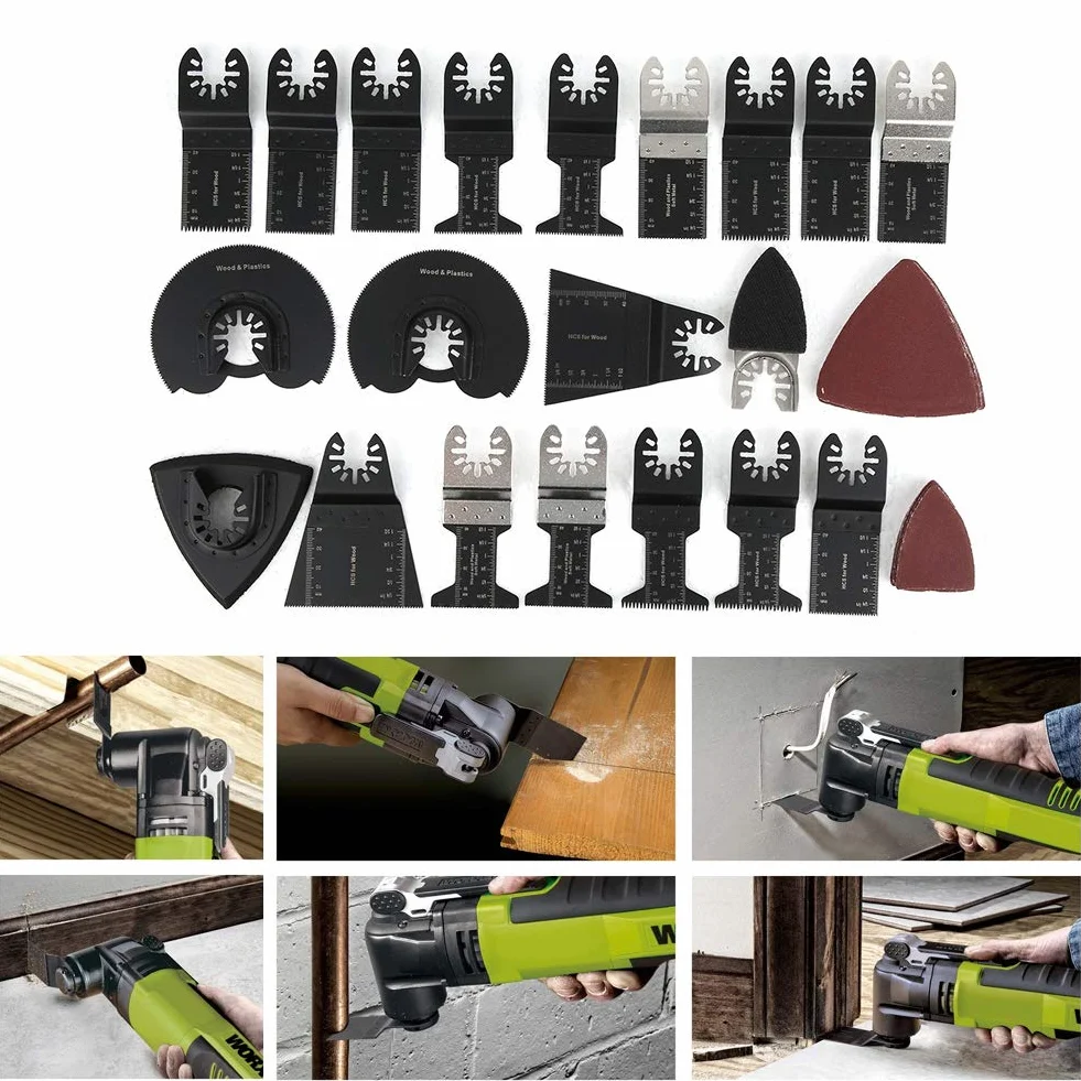 Ostrza Multitool 18 Sztuk, Brzeszczot Oscylacyjny, Akcesoria do Narzędzi Oscylacyjnych kompatybilne z Fein