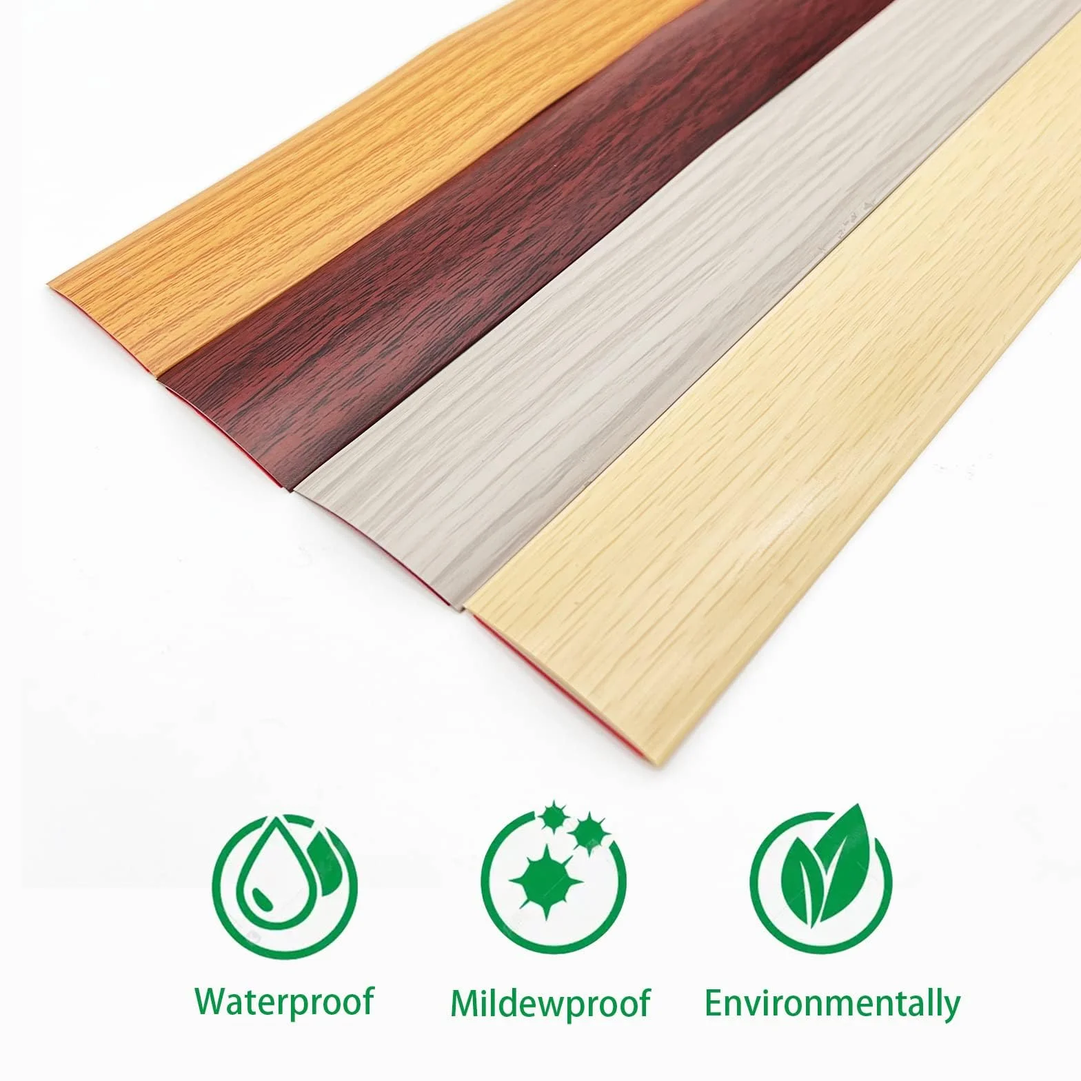 Taśma progowa z PVC 4 m, paski przejściowe podłogi, paski do podłóg laminowanych (4 cm, 4m-Grain de bois de frêne)