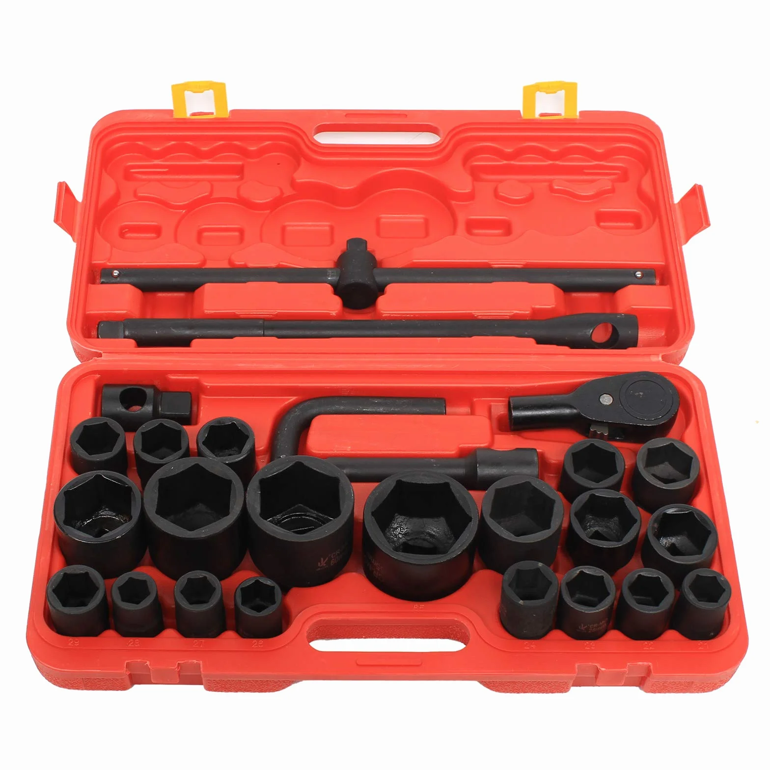 26-częściowy zestaw kluczy nasadowych Impact Socket 3/4" i 1", 21-65 mm, zestaw kluczy nasadowych z adapterem