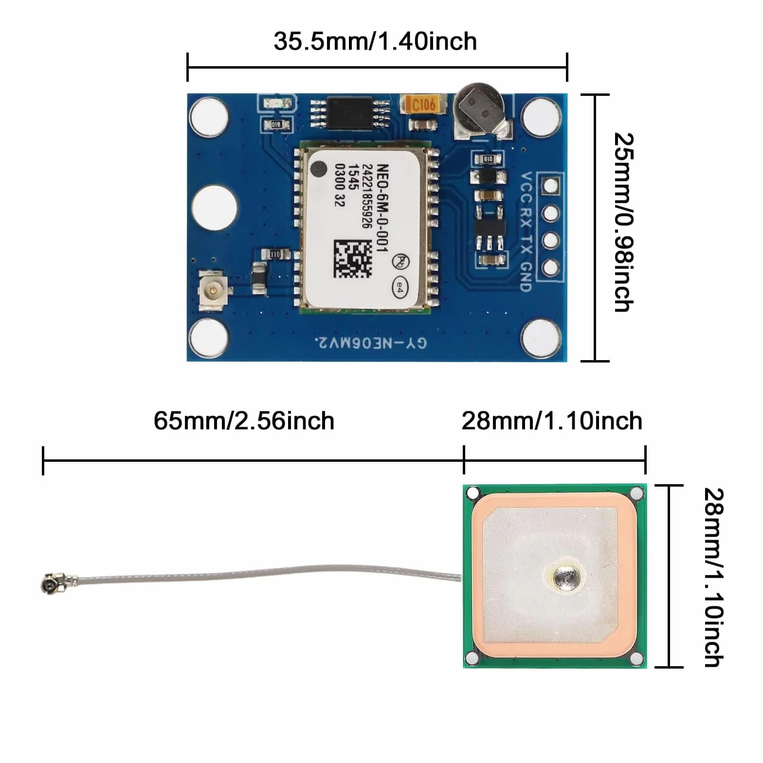 GY-NEO6MV2 NEO-6M moduł GPS sterowania lotem 3 V-5 V z anteną ceramiczną do Arduino (3 sztuki)