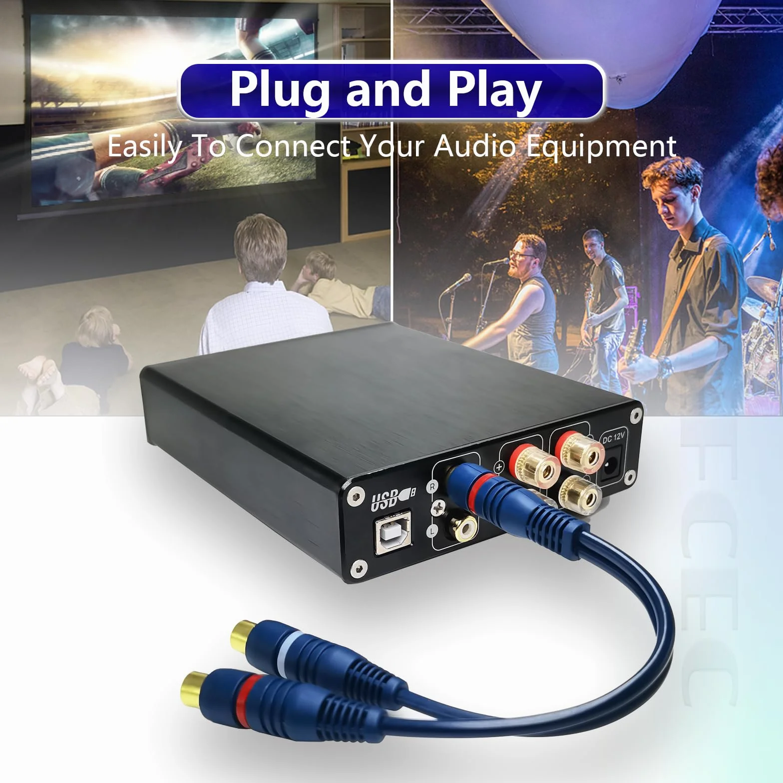 RCA Y Splitter kabel RCA Y, adapter 15 cm, subwoofer, kabel Phono, kabel AV, kabel koncentryczny, kabel audio cinch, kabel RCA na JACK (1 wtyczka do 2 gniazda, 2 szt., niebieski)