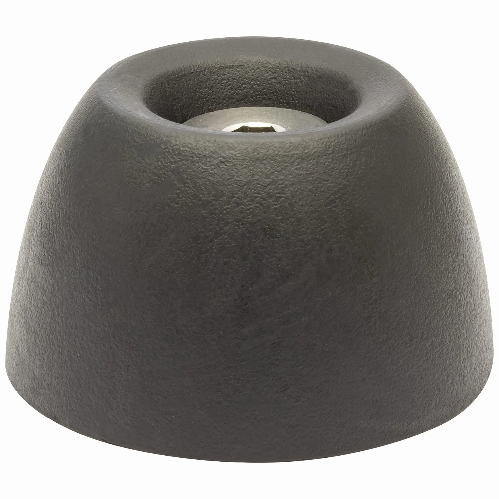 WAGNER Stoper do drzwi w stylu retro do podłóg i ścian, gałka zewnętrzna – średnica Ø 50 x 30 mm, czarna, wysokiej jakości guma i odporna na warunki atmosferyczne śruba ze stali nierdzewnej, łącznie z