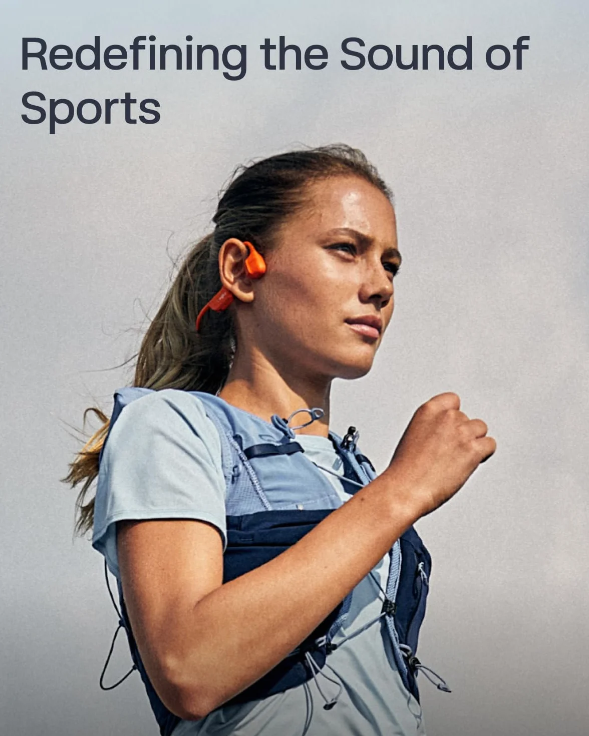 SHOKZ Słuchawki Sportowe OpenRun Pro 2 Mini z Przewodnictwem Kostnym, Bezprzewodowe z Bluetooth 5.3, Mikrofony Redukujące Hałas,12h Czasu Odtwarzania, USB-C Szybkie Ładowanie, Pomarańczowy