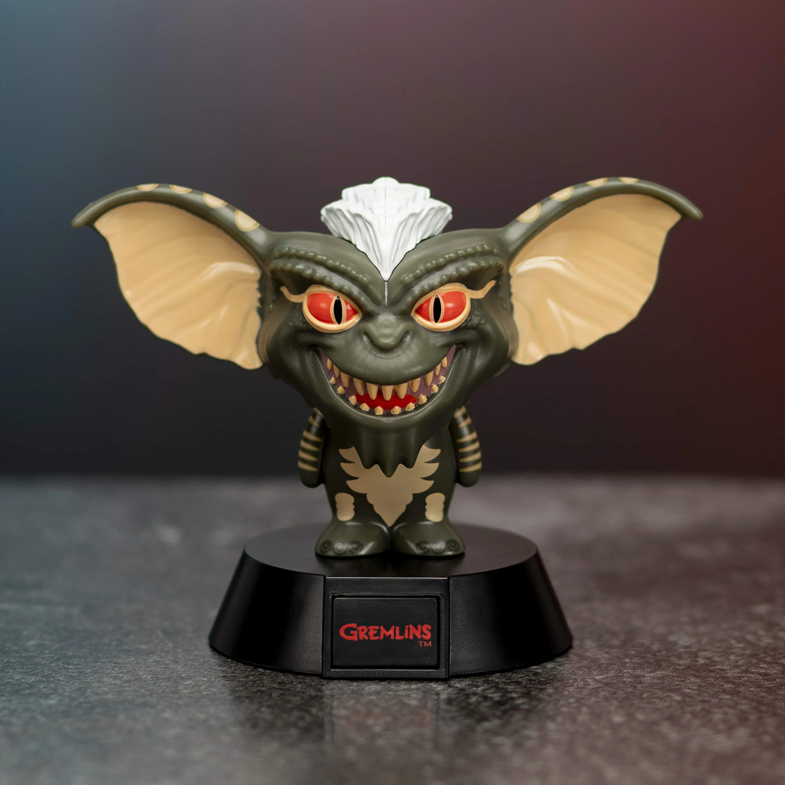 Paladone Gremlins Icon Light Gremlin lampa 3D, czarna, z nadrukiem, z tworzywa sztucznego, z diodami LED, w kartonie z okienkiem.