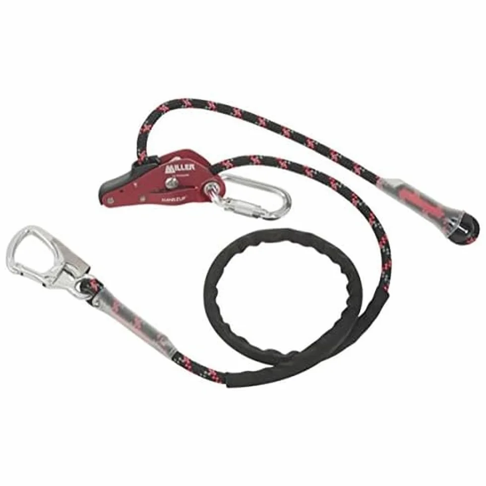 Honeywell Miller HandzUp zestaw zabezpieczający przed upadkiem, 2 m, z karabińczykiem typu twist-lock, automatyczny karabińczyk, otwór 18 mm, ø 12 mm, dla praworęcznych i leworęcznych (1 sztuka)