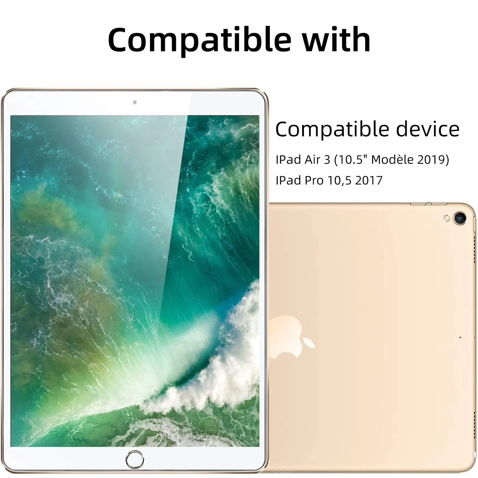 NEW'C zestaw 2 szt., osłona ekranu z hartowanego szkła do iPada Air 3 (10,5" model 2019) i iPada Pro 10,5 2017, folia ochronna na ekran - 0,33 mm HD Ultra przezroczysta - dostępne narzędzie do