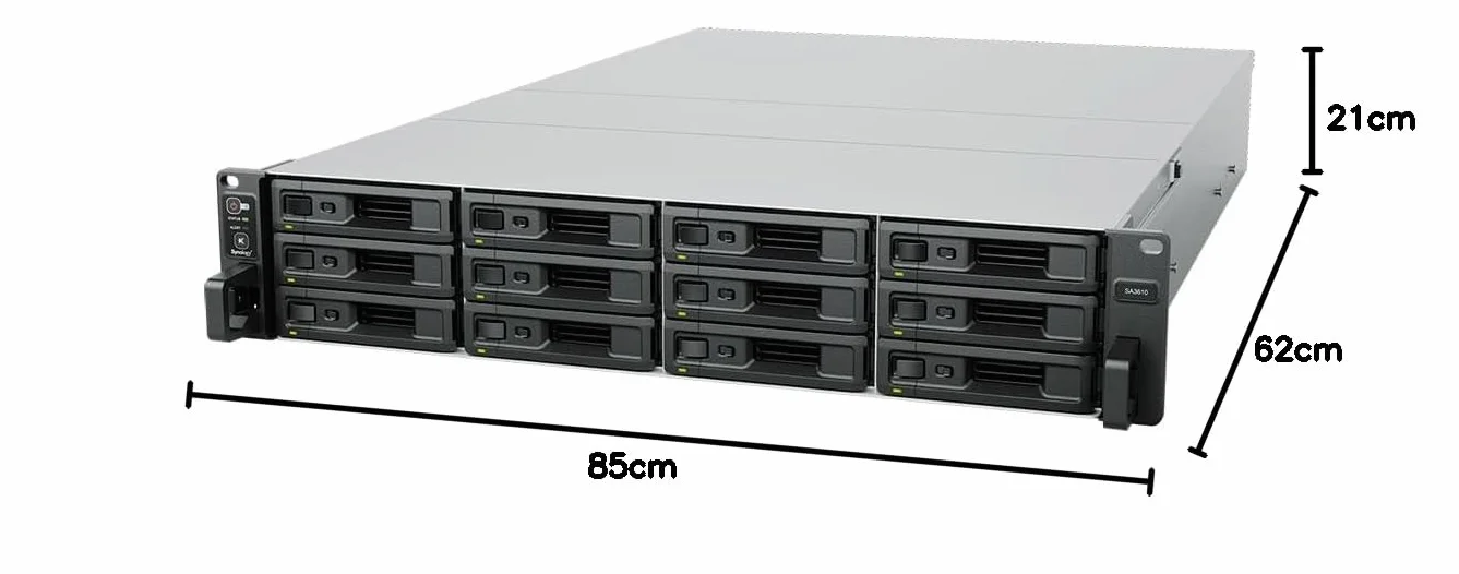 Synology SA3610 serveur de stockage NAS Rack 2U Ethernet LAN Noir Gris
