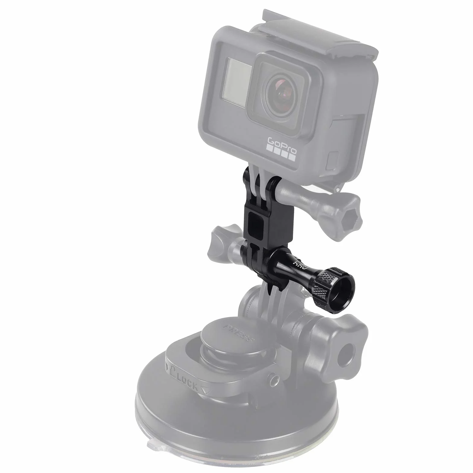 HSU Uchwyt na ramię przedłużające ze stopu aluminium do GoPro, ten sam kierunek, proste przeguby do Hero 12/11/10/9/8/7/6/5 i innych kamer sportowych (czarny)