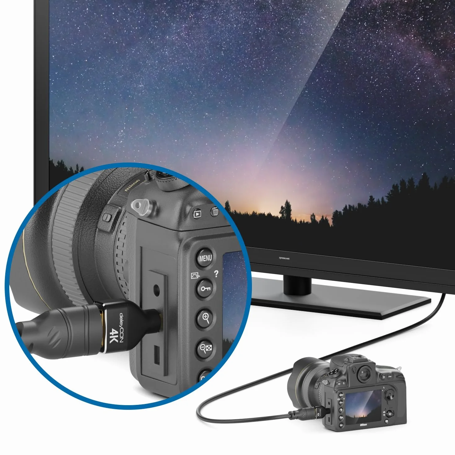 deleyCON Adapter Micro HDMI Aluminium 4K@60Hz 2K@120Hz UHD HDMI 2.0 18 Gb/s Czarny