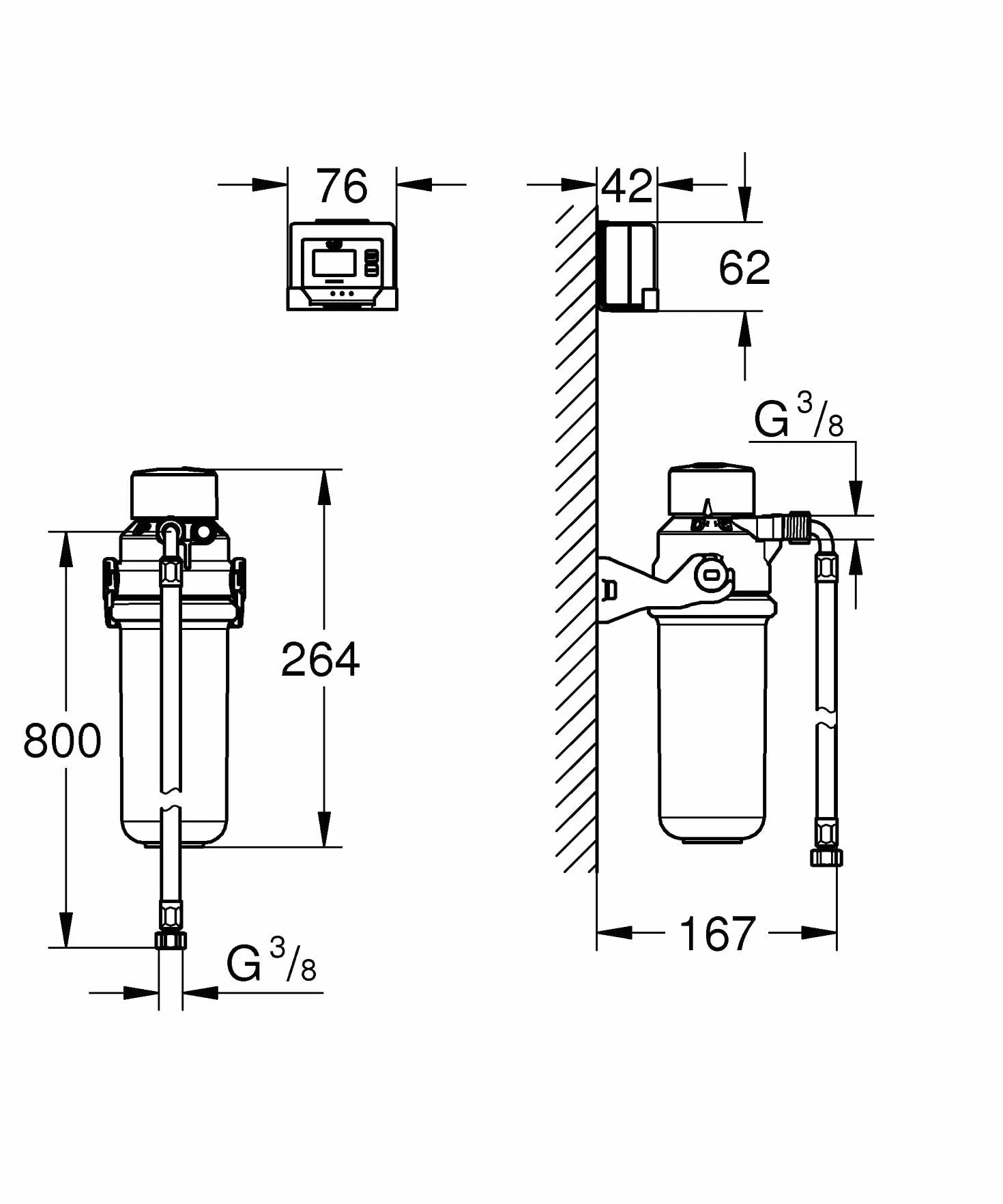 GROHE Blue 41136000 filtr z węglem aktywnym (pojemność 1500 l przy 9° dKH, redukuje substancje zakłócające zapach i smak), 41136000