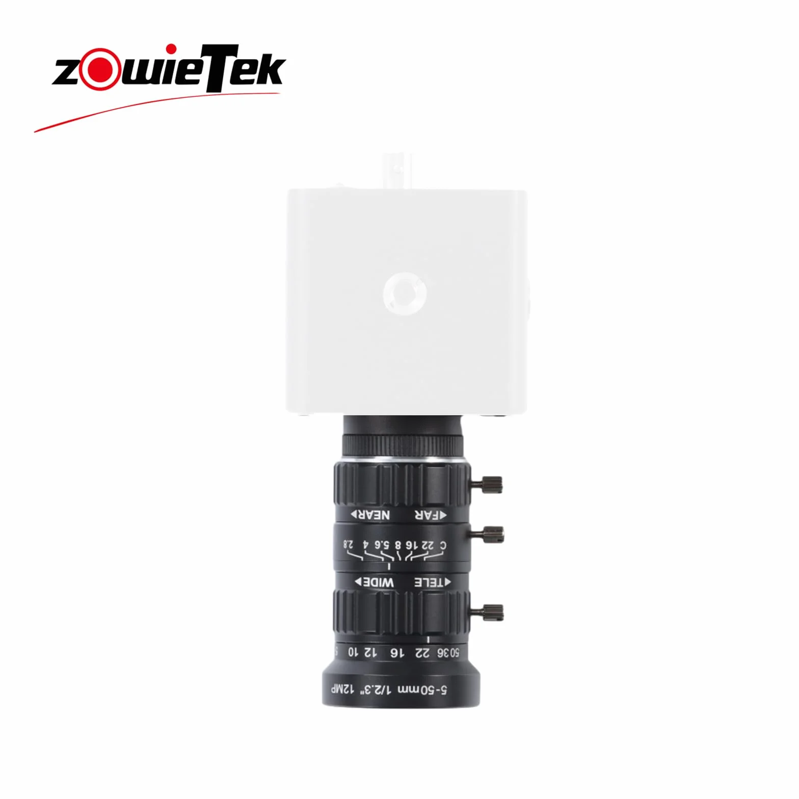 Zowietek Obiektyw zmiennoogniskowy o niskim zniekształceniu, 5-50 mm, 12 MP, z adapterem C-CS, do montażu ZowieCAM POV CS/C, kamery IMX477 Raspberry Pi HQ, przemysłowy obiektyw teleskopowy, ręczne