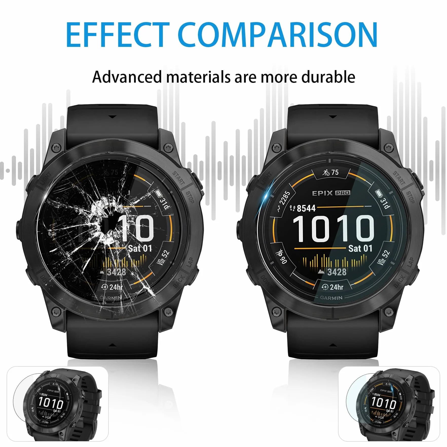 Garmin Epix Pro 51mm Screen Protection, HD Szkło Hartowane Anti Scratch Folia Ochronna