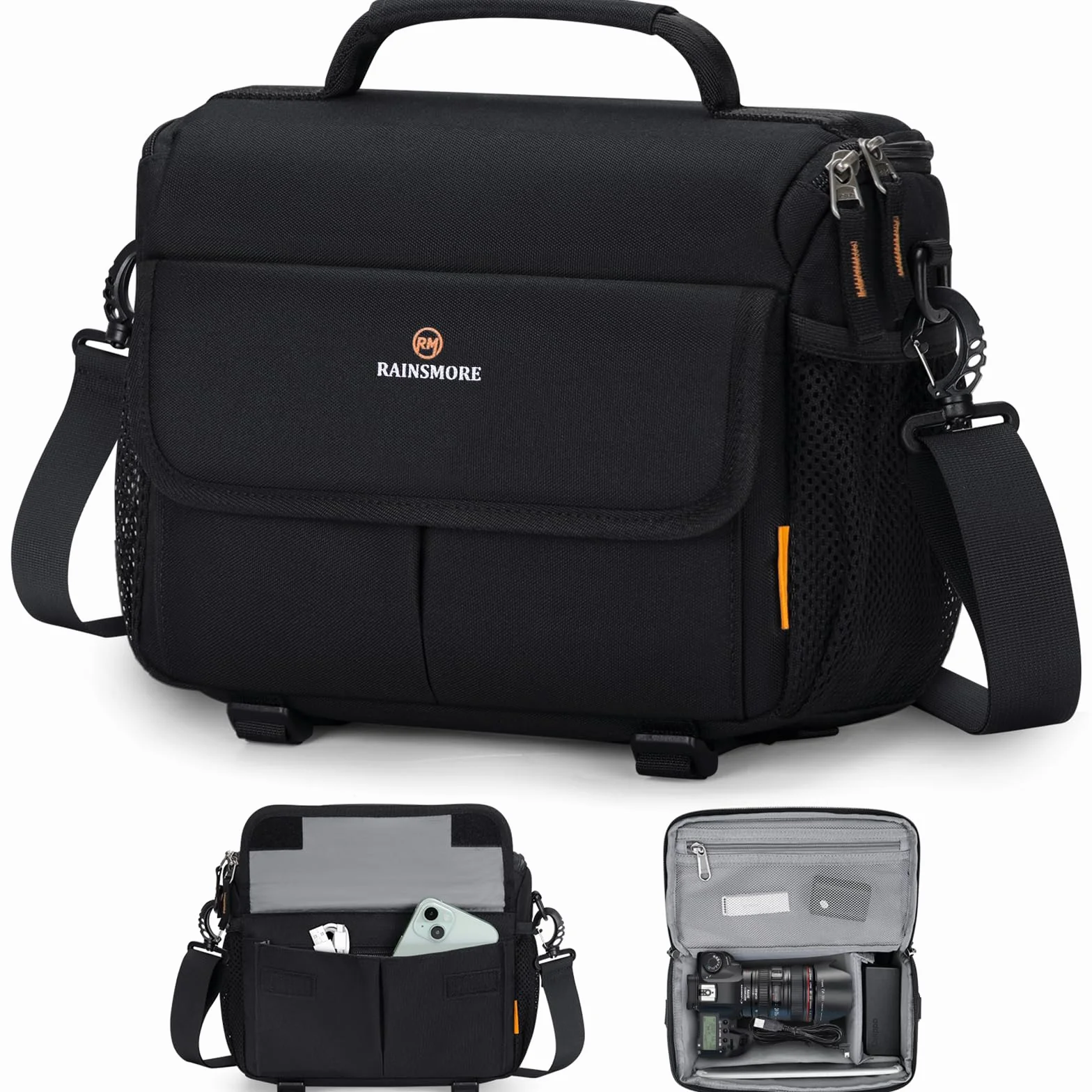 RAINSMORE Wodoodporna Torba na Aparat DSLR/SLR Czarna