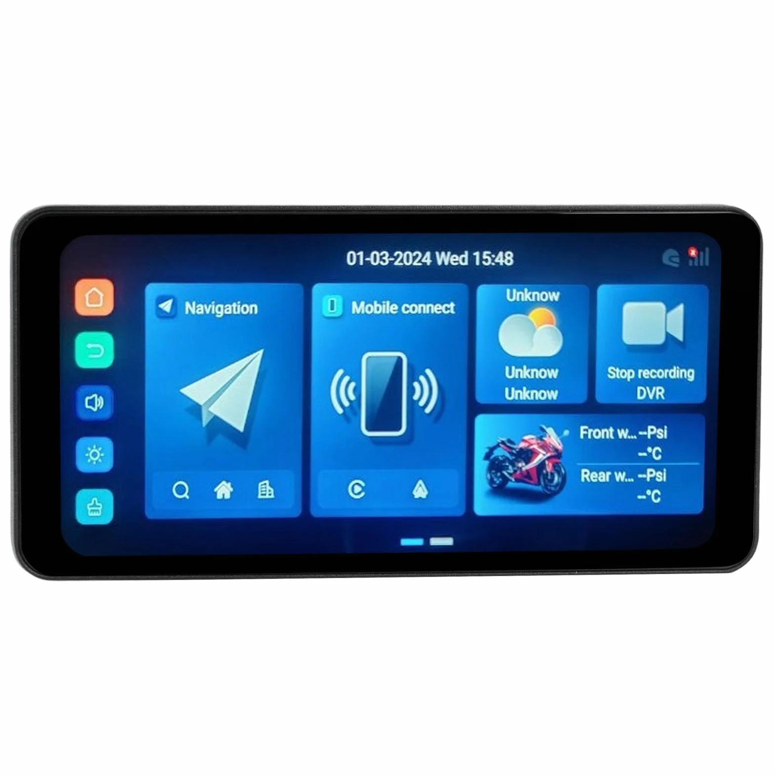 Motocyklowy System Nawigacji GPS 7in z Podwójnym Bluetooth, Płaszcz Przeciwdeszczowy, Android Auto Carplay