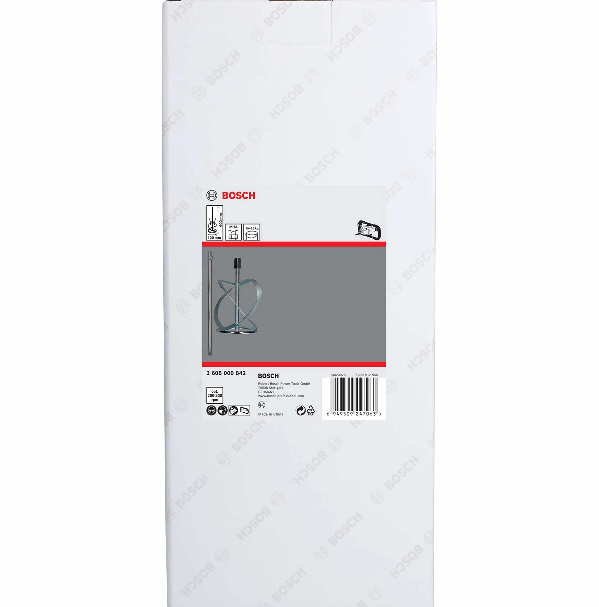 Bosch 1 x kosz do mieszania wiertarki PRO (do lepkich i lepkich materiałów, M14, ø 120 mm, profesjonalne akcesoria do wiertarki)