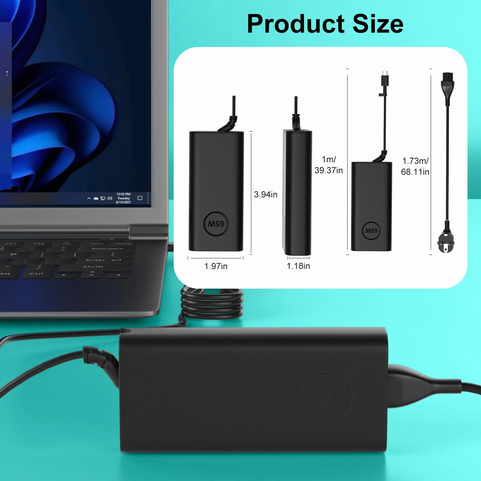 Ładowarka do laptopa 65W USB C zamiennik Dell Chromebook 11 3100 5190 Latitude 11 5179 5175 5285