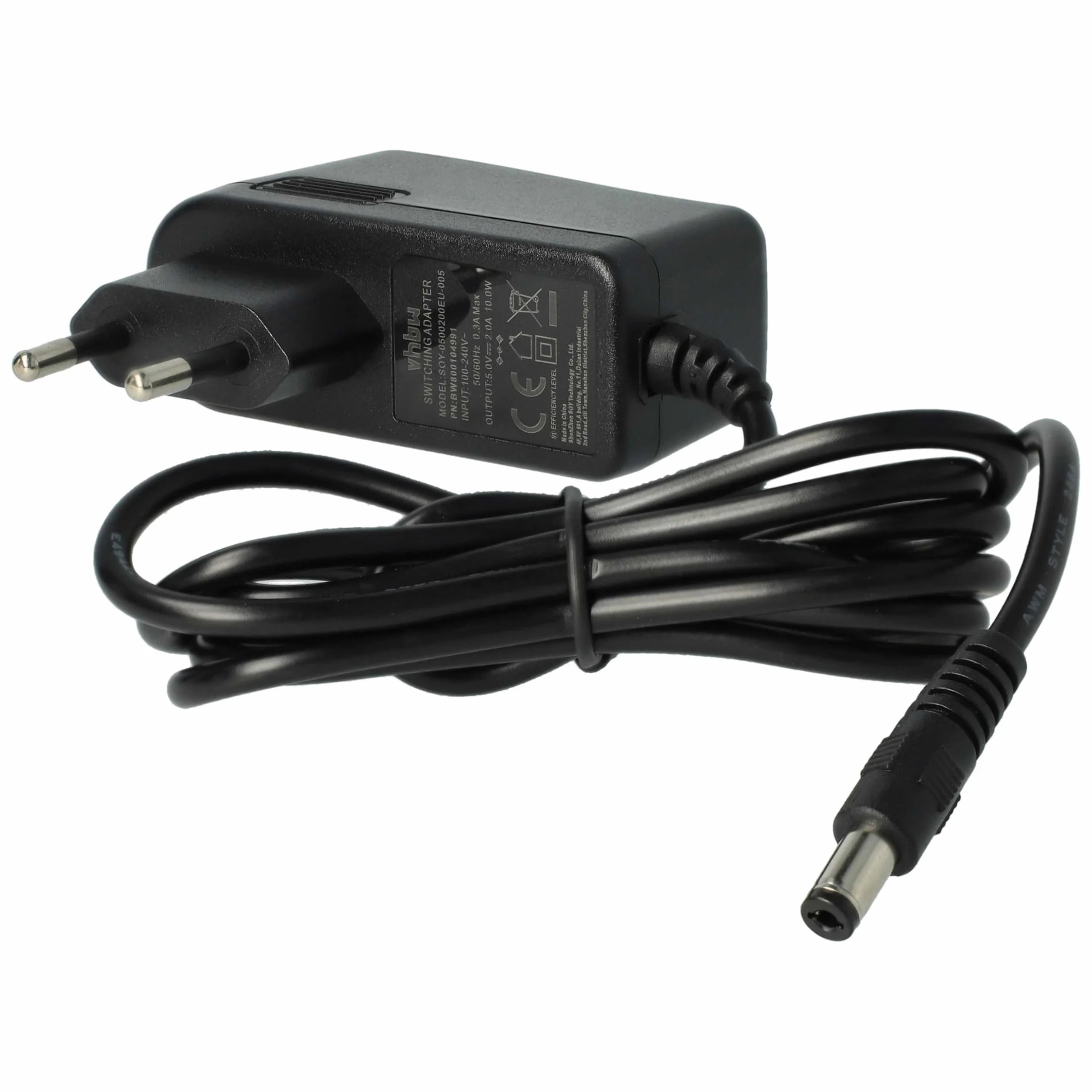 vhbw 1 x zasilacz sieciowy kompatybilny z Yealink T2x, SIP-T57W, SIP-T58V, SIP-T58A, SIP-T54W, SIP-T56A, SIP-T54S telefon stacjonarny, telefon domowy - 145 cm