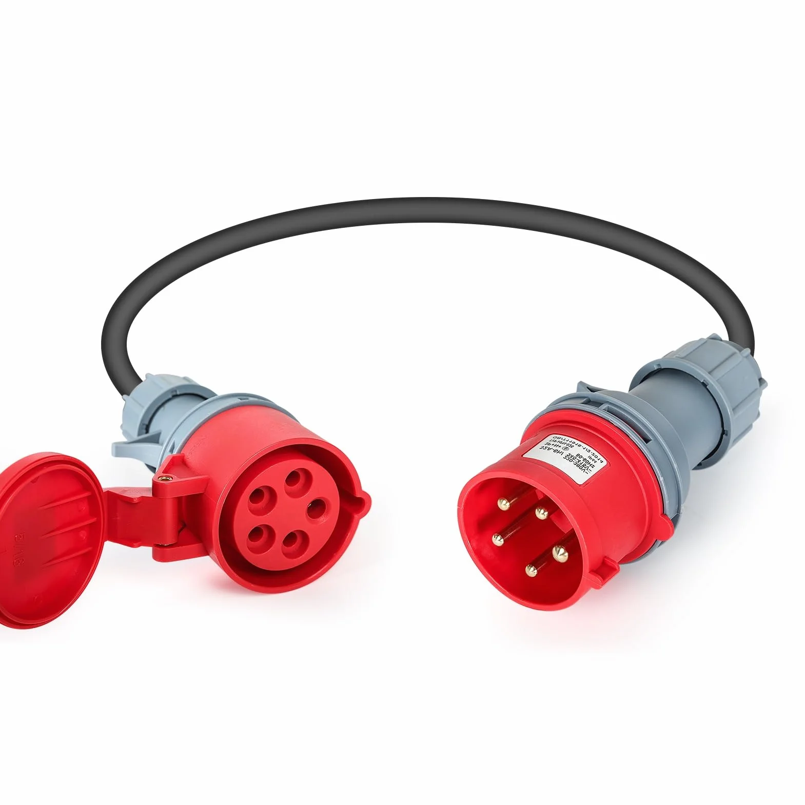 Jadeshay Zasilacz CEE, adapter CEE 32 A męski na 16 A żeński 5-pinowy kabel adaptera wysokiego prądu 32 A na 16 A kabel 1 m 5 x 2,5 mm²