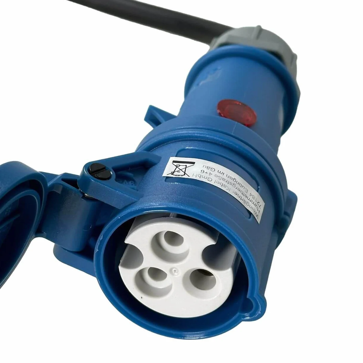 Zestaw 2 adapterów CEE Powerlight 1,5 m ze wskaźnikiem napięcia – 2 x adapter CEE Schuko H07RN-F 3G2,5, 16 A, 230 V IP44 – adapter kempingowy z lampką kontrolną, wysokiej jakości kabel Made