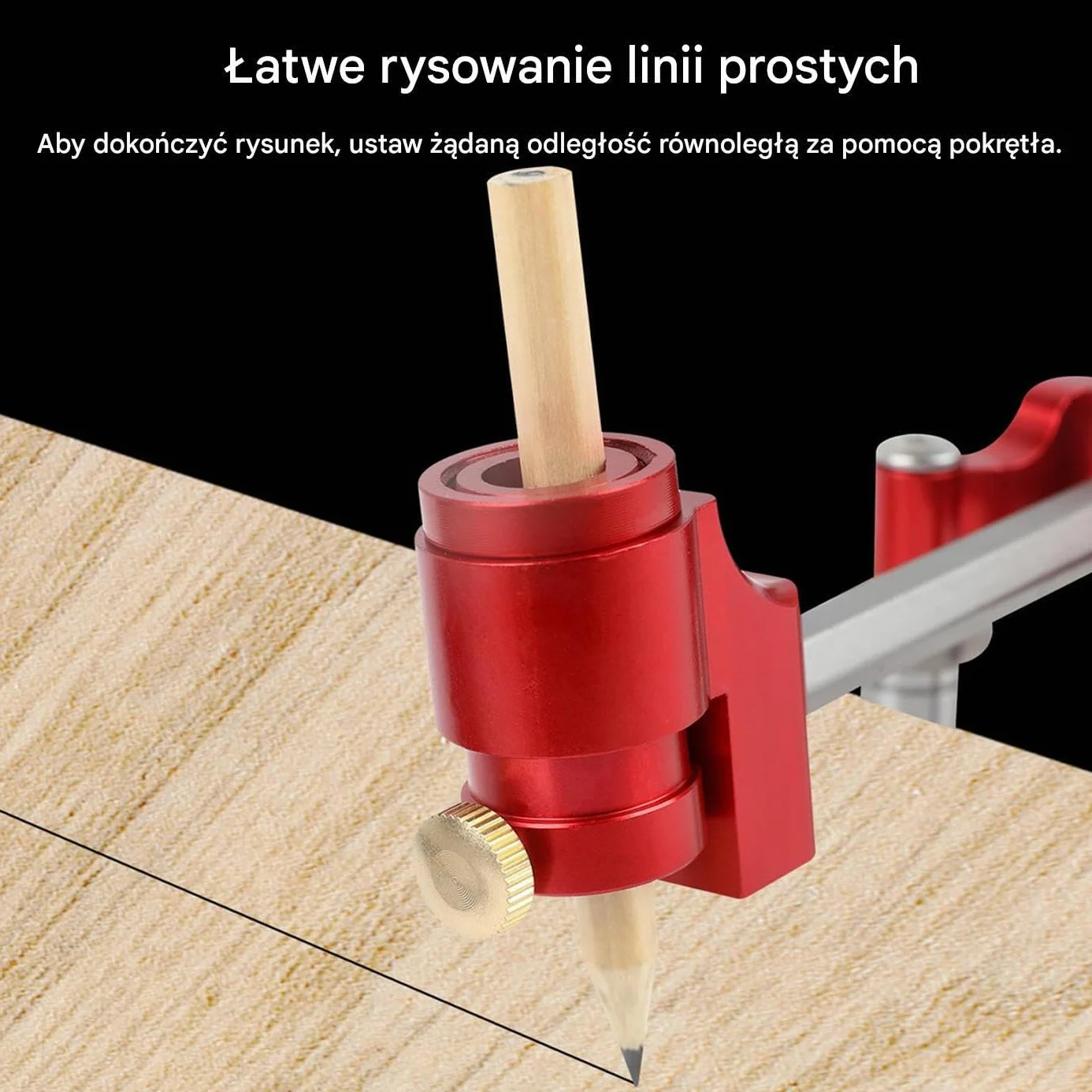 Linijka Stolarska Przeznaczona Do Znakowania - Precyzyjny I Antypoślizgowy Uchwyt,Linijka Do Prostego I Łukowego Zaznaczania W Stolarstwie - Budowy Renowacji Rzemiosła Dla Profesjonalistów I