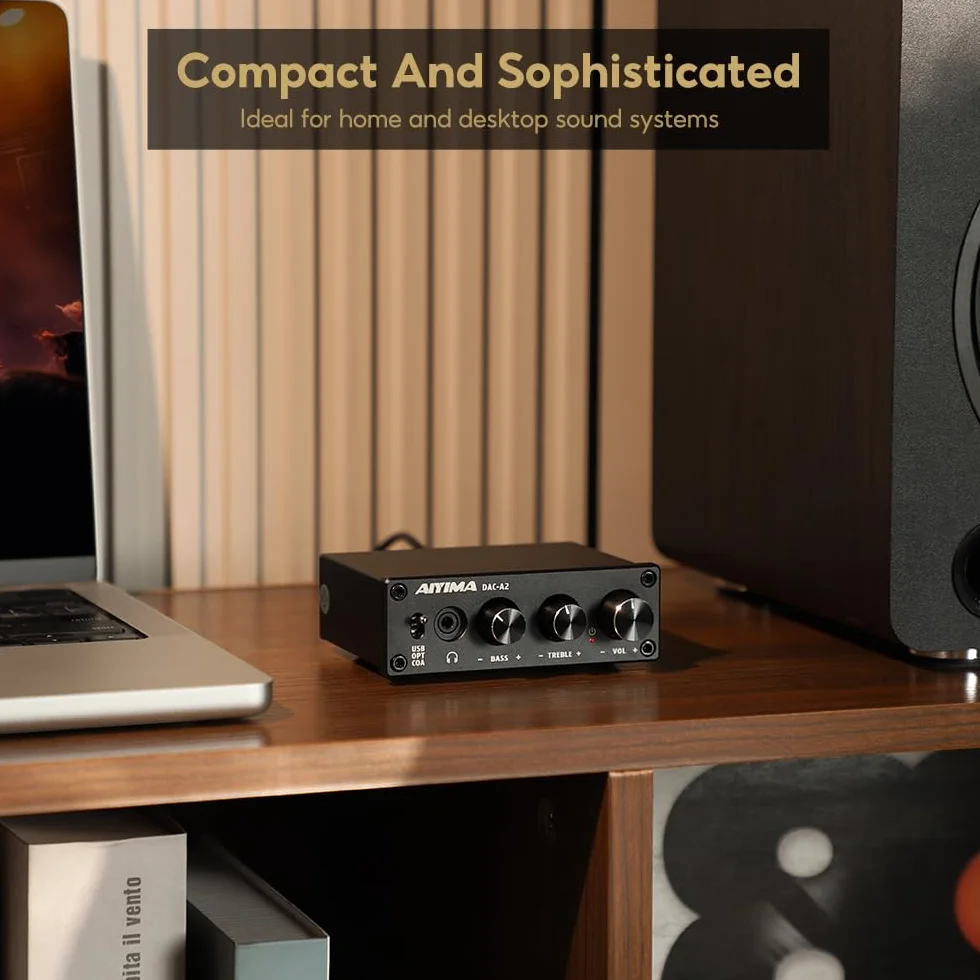 AIYIMA DAC-A2 mini dekoder audio DAC USB 24-bit 192 kHz koncentryczne optyczne do RCA wyjście słuchawkowe