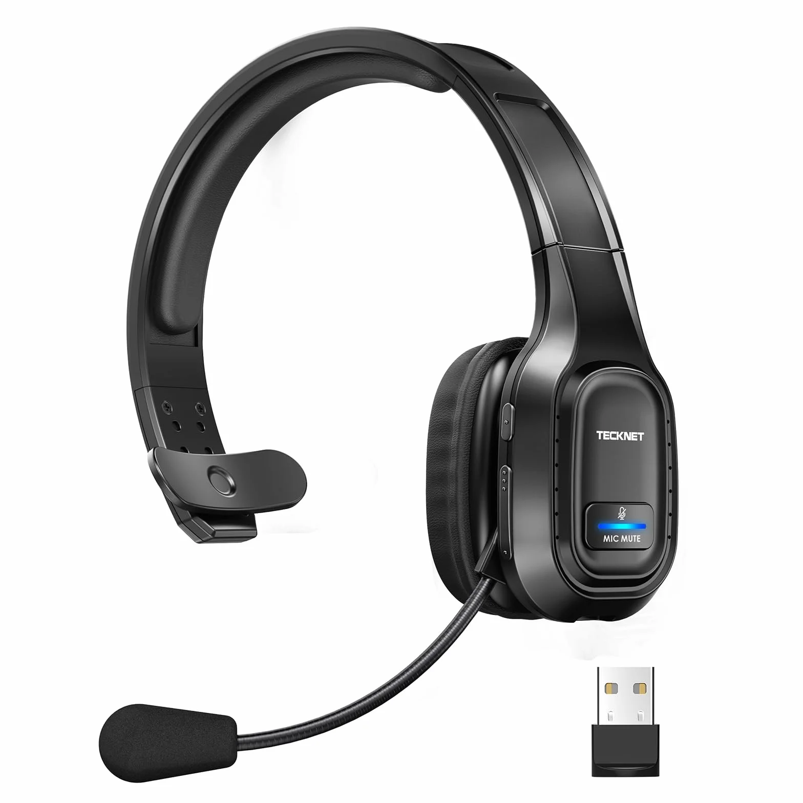 TECKNET Bezprzewodowy zestaw słuchawkowy Bluetooth z mikrofonem, redukcja szumów, 32-36h pracy