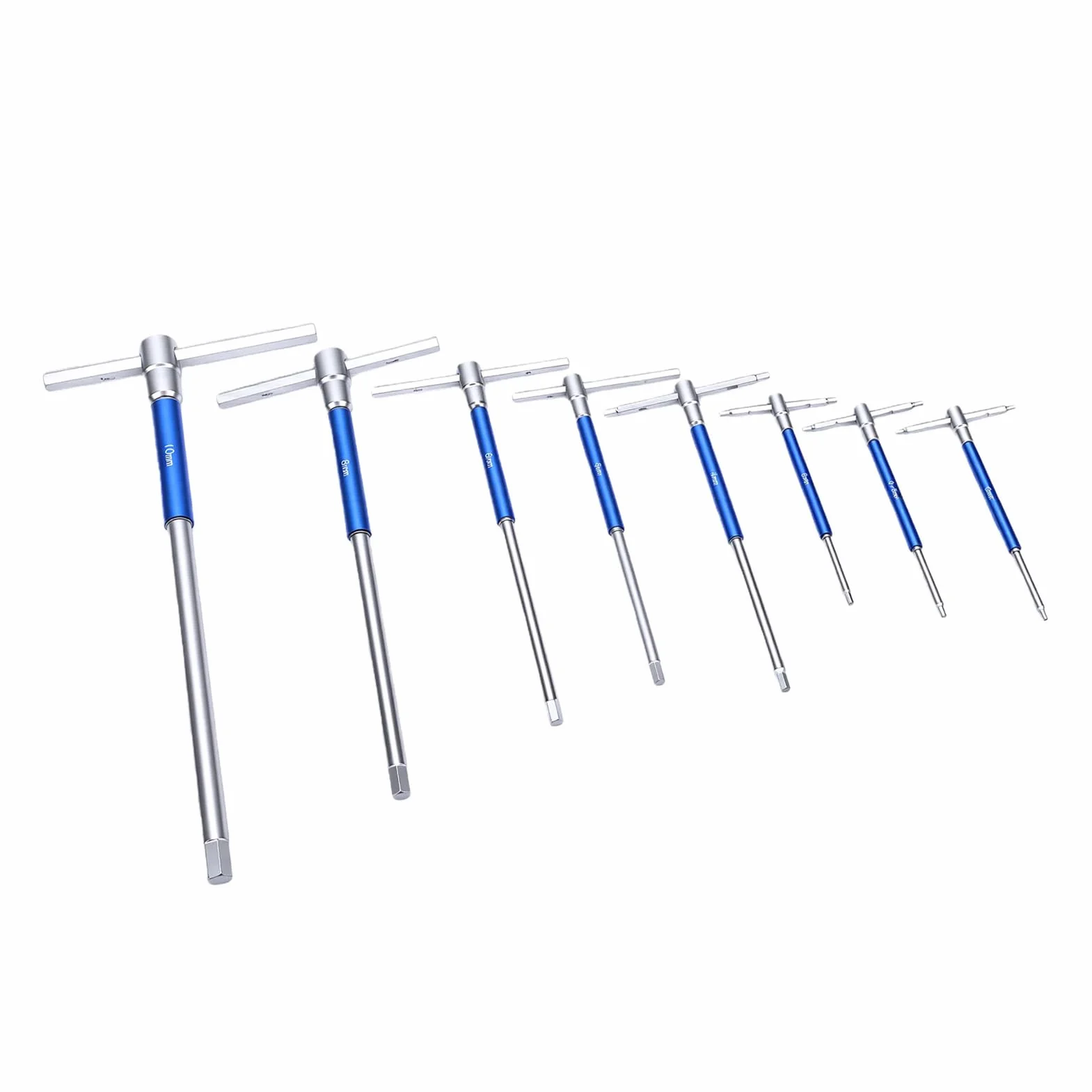 KIMISS Zestaw Kluczy Imbusowych z Uchwytem w Kształcie Litery T, 8 szt. Metrycznych Kluczy Imbusowych z końcówką kulistą od 2 Mm do 10 Mm, Przesuwna Rączka do Szybkiego Obrotu, z