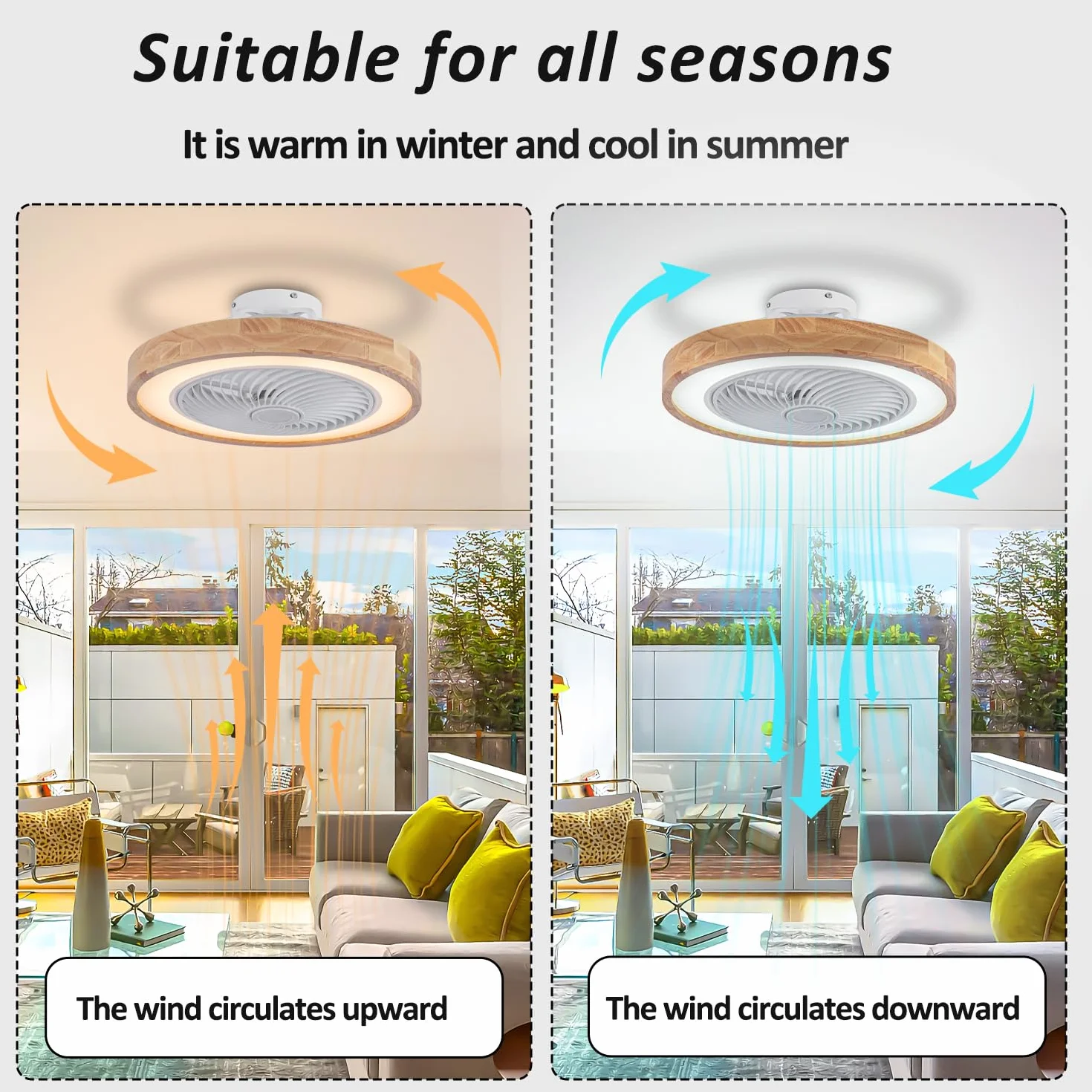 Drewniany Wentylator Sufitowy Ze Światłem 6-biegowy Wentylator Na Drewno Lampa Sufitowa Cichy Zegar 2H Wentylatory Sufitowe Ze Światłami I Pilotem Odwracalne Silniki Prądu Stałego