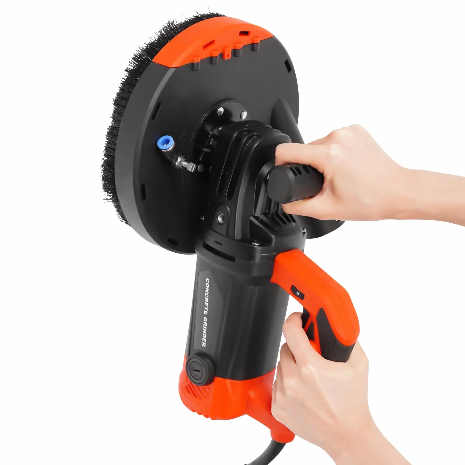 Szlifierka do betonu, frezarka remontowa, zestaw 180 mm, 5000 W, szlifierka kątowa z osłoną przeciwpyłową, z regulacją prędkości obrotowej 1-6 biegów, do szlifowania ścian cementowych, podłóg