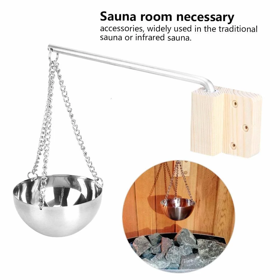Miska zapachowa do sauny kubek ze stali nierdzewnej na olejek zapachowy Sauna & SPA pojemnik na olejki eteryczne akcesoria do sauny 120 ml OPAKOWANIE WIELOKROTNEGO UŻYTKU