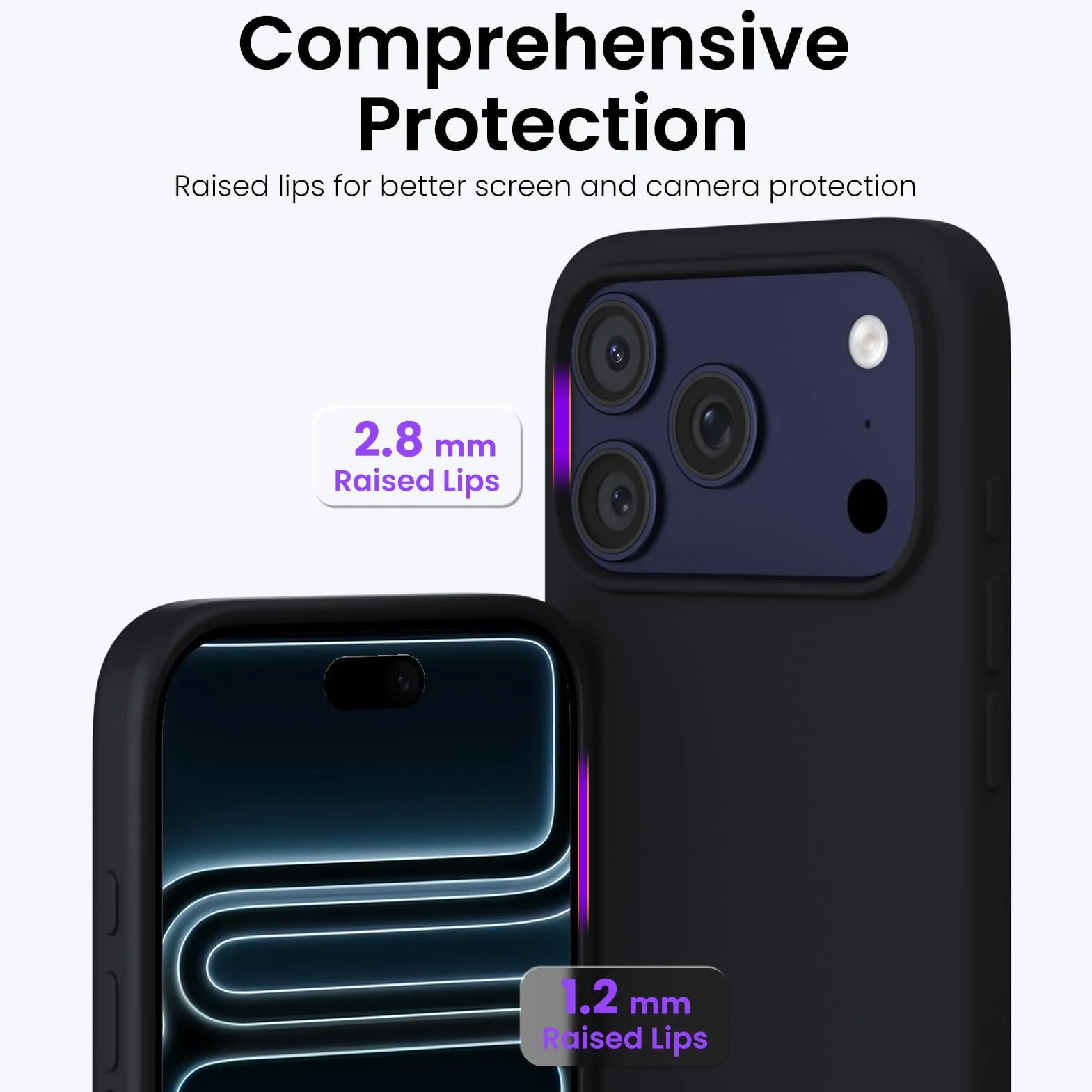 ORNARTO Etui iPhone 17 Pro 6,3 cala silikonowe czarne