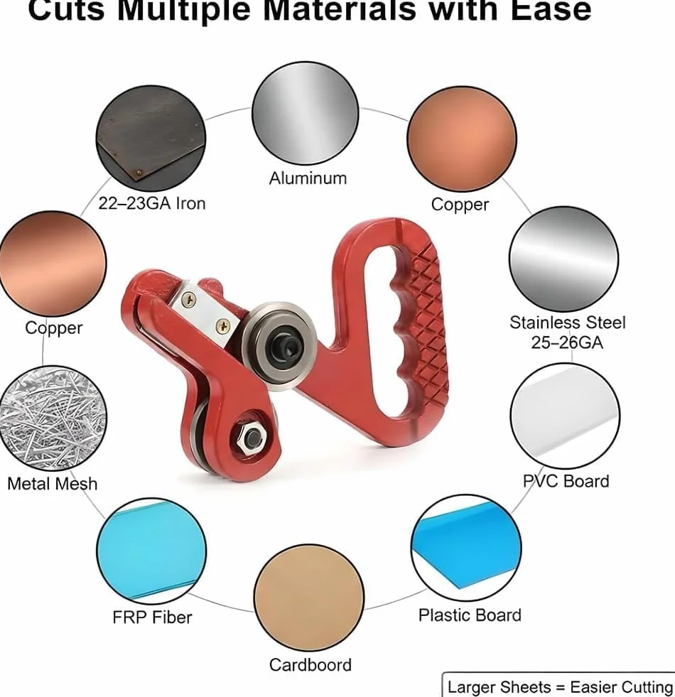 Przenośny ręczny nóż do blachy do stali, aluminium, plastiku i kartonu