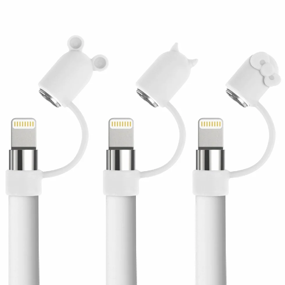 FINTIE Zestaw wkładu długopisu: 3-częściowy, kompatybilny z Apple Pencil, wysokiej jakości miękki silikonowy elastyczny pokrowiec na długopis, biały
