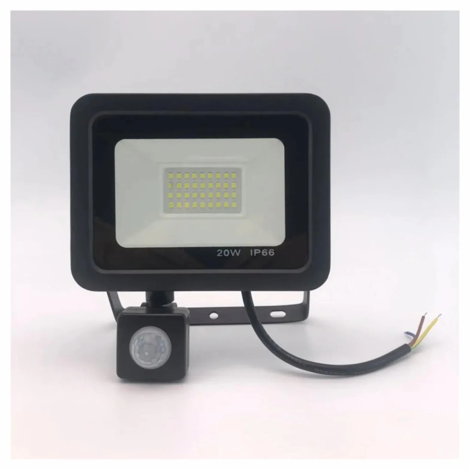 10W 20W 30W 50W 100W indukcyjne światło halogenowe Led z regulowanym czujnikiem PIR 110V 220V reflektor plac uliczny oświetlenie zewnętrzne Lucky (Size : 220V - Yellow, Material : 10W)
