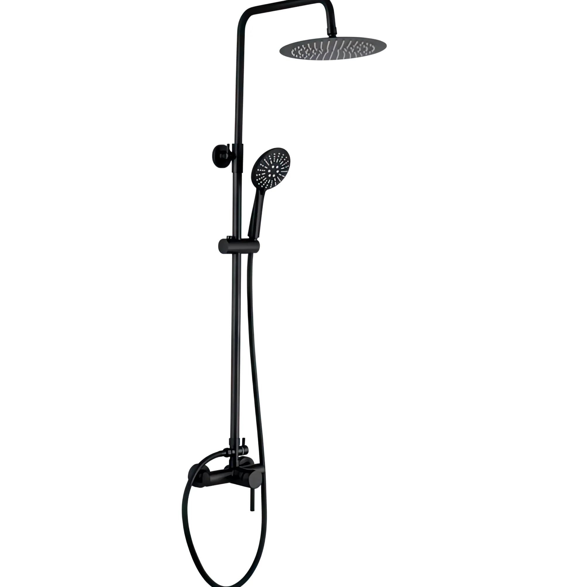 VALAZ 25 cm Series Ebro Jednouchwytowy czarny pręt prysznicowy z rozpylaczem