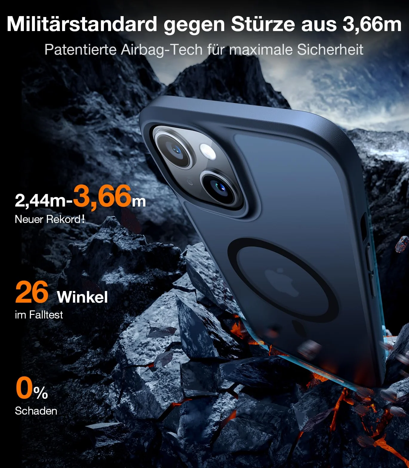TORRAS Magnetyczne etui zaprojektowane dla iPhone'a 14 Max [test upadku klasy wojskowej] [20 W super magnetyczne] kompatybilne z MagSafe, odporne na wstrząsy, półprzezroczyste, twarde, smukłe etui ochronne na iPhone'a 14 Max czarne