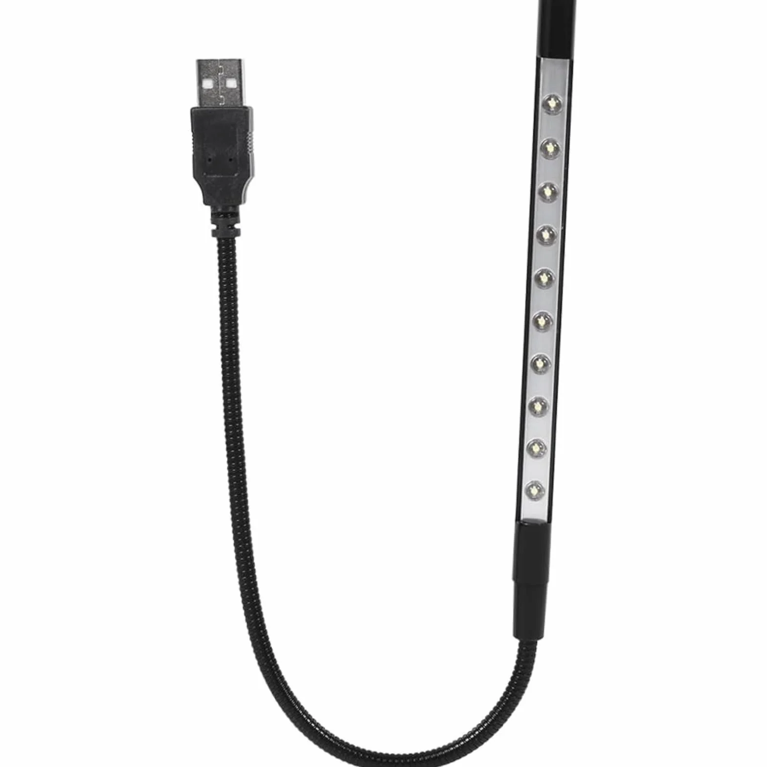 Klawiatura USB z lampką do czytania, 10 mini LED, elastyczna szyja łabędzia, przenośna