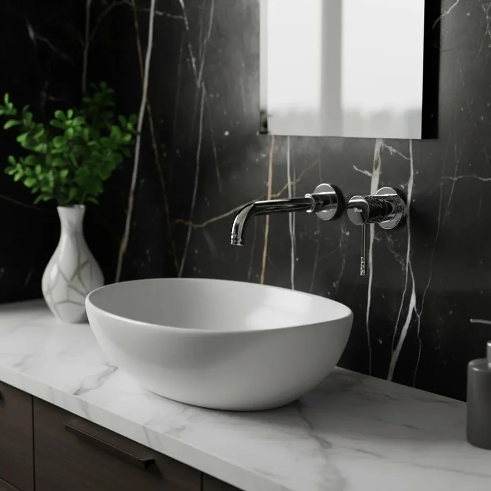 Rea - Bateria Umywalkowa Łazienkowa Lungo Diamond + Box, Mosiądz, Głowica Ceramiczna